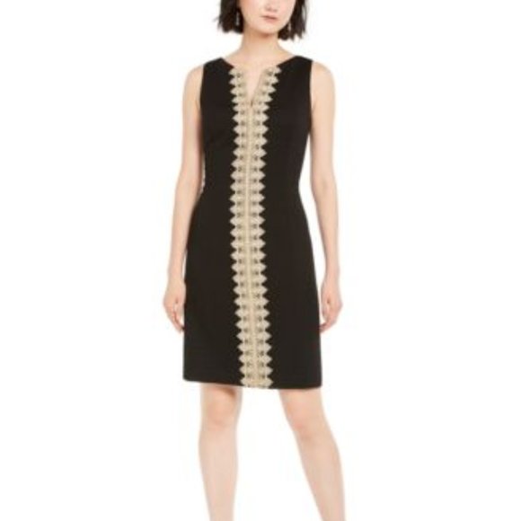Pappagallo Dresses & Skirts - PAPPAGALLO Brook Black & Gold Sleeveless Dress